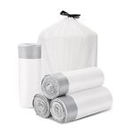 30 Liter Bin Liners 100 Bags Drawstring Garbage Bags Thickened Stretchy,Bathroom,Bedroom,Kitchen,Office and Living Room