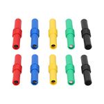 Insulated Banana Plug Coupler, 4mm Female to Female Banana Socket Jack Connectors Banana Plugs Solder for Multimeter Test Leads Ends Probes Adapters (5 Colors)