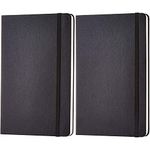 amazon basics Classic Grid Notebook, 240 Pages, Hardcover - Squared & Classic Lined Notebook, 240 Pages, Hardcover - Ruled