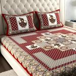 BedZone Pure Bedsheet for Double Bed, 100% Cotton Double Bed Sheet with 2 Pillow Covers King Size (Bedsheet for Double Bed Cotton) - Maroon