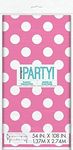 Hot Pink Polka Dots Rectangular Plastic Table Cover (137cm x 274cm) 1 Piece - Ideal for Parties and Events