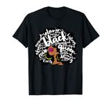 Black History Month October February Afro Word Art Melanin T-Shirt