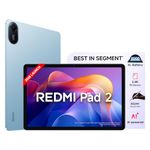 Redmi Pad 2, Active Pen Support, 27.94cm(11") Model, 2.5K Sharp & Clear Display, 4GB, 128GB, All Day & More 9000mAh Battery, AI-Enabled, Dolby Atmos, HyperOS 2, Sky Blue