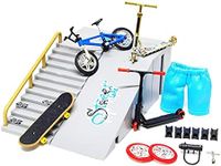 Mini Fingerboard Ramp Skatepark Toys Set, Mini Skateboards Fingers Bikes Scooter, New Sliding Toy Desktop Fingertip Movement Party Favors