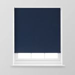 A.Unique Home Premium Trimmable Thermal Blackout Roller Window Blind in a Variety of Colours and Sizes Ideal for any Room - 4FT - Navy - 120cm (W) x 170cm (L) | 47.2" (W) x 66.9" (L)