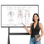 QIXZOCV 55" Smart Board for Home Classroom Office, 4K UHD Interactive Electronic Whiteboard with Camera Mics, Screen Sharing, Android 13 OS, 8GB RAM+128G ROM, Bluetooth/WiFi/HDMI(Wall Mount Included)