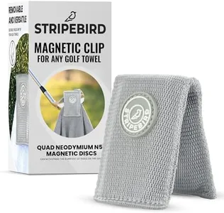 Stripebird - Magnetic Clip for Any Towel (Gray) - Highest Strength Magnet - Golf Towel Magnet - Magnetic Golf Towel - Removable from Towels - Magnet Golf Towel - Magnetic Golf Towels for Men