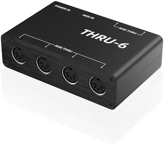 DigitalLife Thru-6 MIDI(5-Pin DIN) Thru Box Controller - 1-In/6-Out MIDI Splitter/Hub, Metal