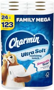 Charmin Ultra Soft Cushiony Touch Toilet Paper, 24 Family Mega Rolls (Equal to 123 Regular Rolls)