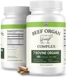 Beef Organ Supplement Grass Fed - 7 Beef Organs Complex from New Zealand - Liver, Heart, Pancreas, Kidney, Lung, Spleen, Bone Marrow - Non-GMO, No Fillers, Hormone & Antibiotic Free - Carnivore Diet