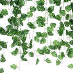 SEHYAN Artificial Money Plant| 7.5 Feet, 30 Leaves| 3PCs| Bel Vine Creeper| Hanging Money Plant Green Garland| Home Office Event Decoration| Realistic Greenery.(Large, 3)