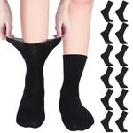 6 Pair Diabetic Socks for Women Men, Elastic Diabetic Crew Socks Cotton Wide Loose Top Socks Gentle Grip Diabetic Socks with Seamless Soft top