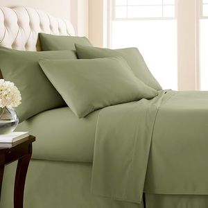 (King, Sage Green) - Southshore Fine Linens (TM) Aspen Springs 6 Piece - Extra Deep Pocket Sheet Set - SAGE Green - King