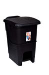 Aristo Plastic Biomedical Waste Plastic dustbin with Step-On Pedal (Black, 25 LTR)