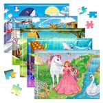 Fiddlys 54 Pcs Wood Jigsaw Puzzles for Kids & Children Age 6+ Animal World and Sea World (Pack of 5)