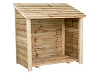 Wooden Log Store (1 cubic meter capacity) (W-119cm, H-118cm, D-71cm) (Light Green (Natural))