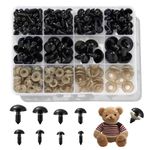 260PCS Plastic Safety Eyes with Washers, 6-18 mm, 8 Sizes Safety Eyes for Crochet Crafts, DIY Crafts, Stuffed Animals DIY Halloween Decorations