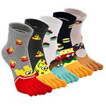 Toe Sock Women Cute Cat Dog Five Finger Sock Cotton Athletic Running Ankle Socks for Girls