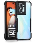 WOW IMAGINE Shock Proof Clear Protective Back Case for Infinix Hot 30 5G - AirEDGE Technology | 360 Degree Camera Protection | Transparent Hybrid Back Case Mobile Cover - Black