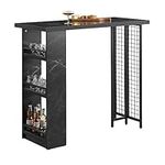 SoBuy FWT100-SCH, Kitchen Breakfast Bar Table Dining Table Coffee Bar with 3 Side Shelves, W120 × D50 × H105cm