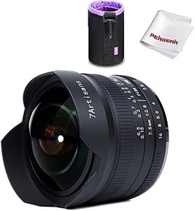 7artisans 7.5mm F2.8 Fisheye Fixed Lens for Olympus Panasonic Micro Four Thirds MFT M4/3 Cameras - Black with Protective Lens Cap, Removable Lens Hood and Carrying Bag