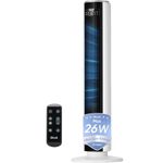 Levoit 20dB Silent Tower Fan, 5.5W-26W Energy Saving Fan for Bedroom & Home, Powerful Cooling with DC Motor, 4 Modes 12 Speeds, Advanced Sleep Mode, 90° Oscillation, Remote Control, White&Black