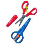 2 pc 5" Small Food Craft Stainless Steel Scissors with Plastic Cover and Handle … (Blue & Red)