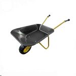 New Child Kids Metal Wheelbarrow - Black/Yellow - Toy, Play, Farm, Gardening