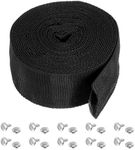 PATIKIL 1.8" 16FT Protective Hose Sleeve with Snap Fastener, Polyester Fiber Cable Cover Sheath Protection for Welding Tig Torch Hydraulic Hose, Black