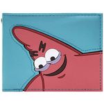 SpongeBob SquarePants Patrick Star Face Stare Wallet Bi-Fold ID & Card Holder, Blue