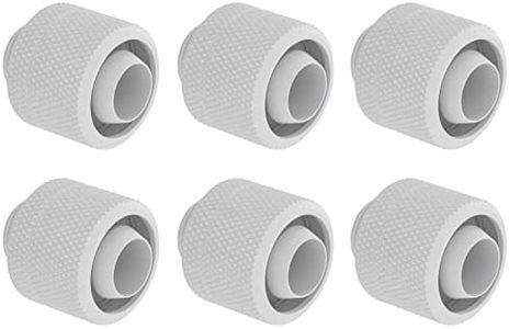 Dracaena 6 pack G1/4" thread to 3/8" ID, 1/2" OD Compression Fitting for Soft Tubing, Soft Tube Connectors for Computer Water Cooling System, White