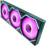 Asiahorse Matrix Pro 360mm Integrated ARGB Case Fan, 3-Zone Controlled 3D Curved Infinite Mirror Light, Low Resistance 2-Support Frame Hydraulic PWM Fan for 360mm PC Liquid Cooling & Gaming Chassis