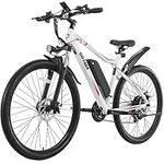 Gotrax EBE3 27.5" Electric Bike for Adult, 80KM(PAS Range) & 48V 10.4Ah Battery, 500W Motor & 32km/h, Large Smart LCD Display & Adjustable Seat, E-Bike with Lockable Suspension Fork & 21-Speed White