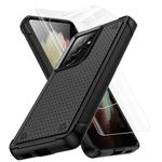 for Samsung Galaxy S21 Ultra Case, Galaxy S21 Ultra Phone Case, Heavy Duty Rugged Hybrid Hard PC Back Soft Silicone Bumper Shockproof Protective Cover for Samsung Galaxy S21 Ultra, Black