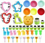 43Pcs Sandwich Cutter for Kids,Bento Box Accessories Include Cookie Cutters, Food Picks for Kids,Sandwich Cutter and Sealer,Silicone Cupcake Liners,Kids Lunch Accessories