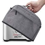 BGD 2 Slice Toaster Cover with Zipper & Open Pockets Kitchen Small Appliance Cover with Handle, Dust and Fingerprint Protection, Machine Washable, Grey