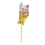 BarkButler x Fofos Cat Teaser Toy Tiger, Yellow|US Grade Catnip Inside|for Kittens + Older Cats|Durable Wooden Stick+Robust Rope|Interactive Plush Toy