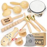 Ehome Musical Instruments for Toddlers 1-3, Wooden Percussion Kids Music Instruments, Musical Toys for Kids, Baby Musical Instruments for Boys Girls Birthday Gifts with Storage Bag