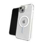 ZAGG Crystal Palace Protective Case for Apple iPhone 15 Plus/iPhone 14 Plus, MagSafe,13ft Drop, Wireless Charging, Graphene, Enhanced Grip, Clear