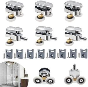 Rulli per Porta Doccia, 8 pezzi Rotelle per Box Doccia, per Vetro 4-6 mm, Rotelline Box Doccia da 23mm, Parti di Ricambio Fai Da Te per Bagno Domestico (4 Rulli Superiori e 4 Rulli Inferiori)
