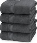 Utopia Towels - Premium 100% Combed Ring Spun Cotton Bath Towels, Ultra Soft and Highly Absorbent Bathroom Towels 27 x 54 inches, Large Bath Towels (4 - Pack) (Grey)