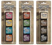 Ranger Tim Holtz Distress Mini Ink Pad Kits #1, #2 and #3 Bundle by Tim Holtz