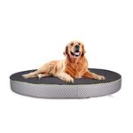 Metron Orthopeadic Pet Bed for Large Dogs | Oval Shape | Dark Grey Color | Size 48”x36”x5” inches | Anti Skid Bottom | Washable Removable Outer Secial Sherpa Fabric Cover | Pack of 1