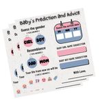 The Decor Cycle, Pack of 50 cards, Baby Shower Decoration Items Gift Cards for Games Wishes Baby Prediction, advice and Name Suggestion Cards Family Members, 4x4 Inches