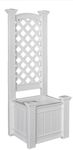 Kensington 23"W x 20"L Vinyl Planter Box with Trellis