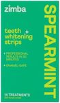 Zimba Spearmint Flavored Teeth Whitening Strips | Vegan, Enamel Safe Hydrogen Peroxide Teeth Whitener for Coffee, Wine, Tobacco, and Other Stains | 14 Day Treatment | Spearmint