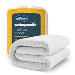 Silentnight Orthopaedic King Mattress Topper - Contoured Memory Foam Supportive Topper to Relieve Neck Back Body Pain When Sleeping Pressure Relief Reduce Stress - Includes Machine Washable Cover