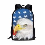 Biyejit Eagle with American Flag Print Children Backpack, Toddler Backpack, Kids Cute School Bag Rucksack