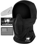 ACTIONUNION Tactical Airsoft Balaclava Mesh Mask Set (Black)