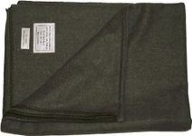 New Military Style Heavy Wool Blanket (Olive Green)(Size: 60inchx 80inch (152cm x 203cm))